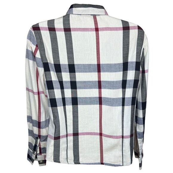 Burberry Nova Plaid Cream/Black & Red Cotton Button Down shirt XS - Picture 3 of 5